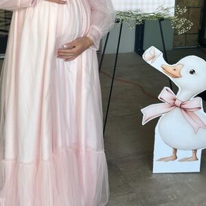 Elegant Pink Maternity Gown